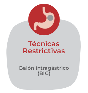 Técnica restrictiva: balón intragástrico.